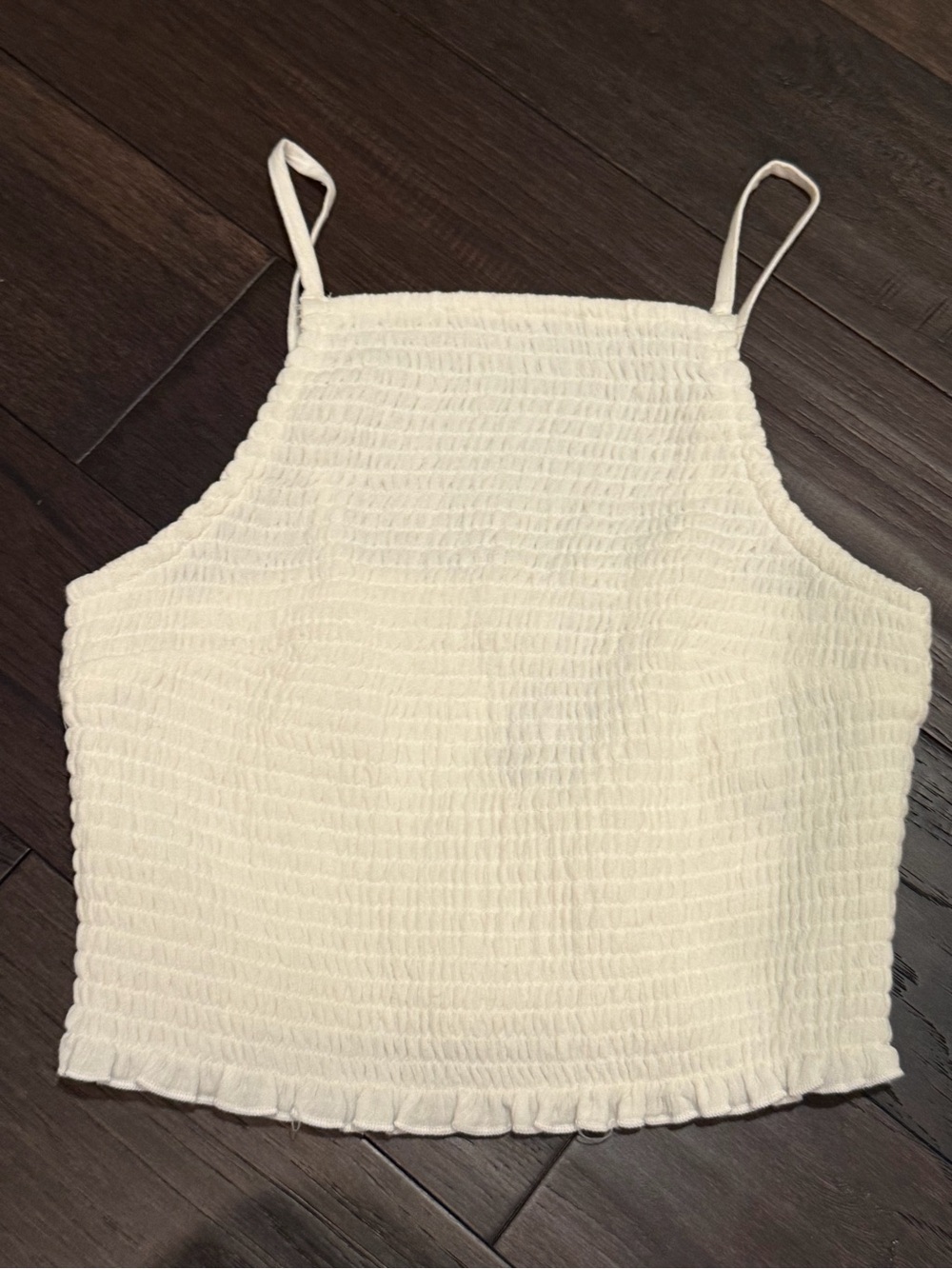 Hollister Cream Smocked High-Neck Cami Top